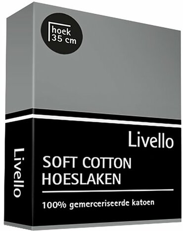 Livello Soft Cotton Hoeslaken Grey BLLIV25 | 20174 - 20175