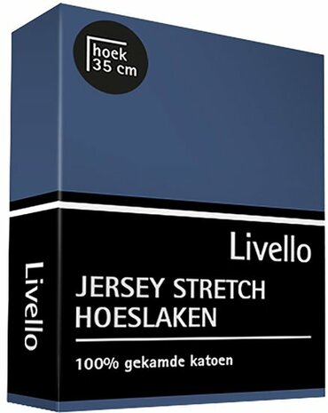 Livello Jersey Stretch Hoeslaken Denim HLJ155-277DEN | 17481