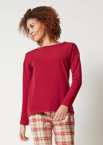 Skiny Dames Shirt Deep Red  080769 | 27422