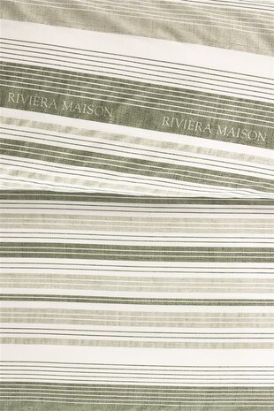 Rivièra Maison Dekbedovertrek Sturdy Stripe Grey Green 29925