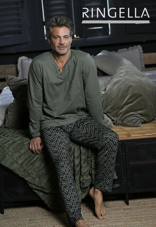 Ringella Men Pyjama Oliv 4541206 510 Ligtenberg Linnen Lingerie
