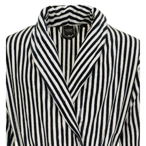 Linolux Badjas Velours Fiore Stripe Navy BJ226-NAV | 31716
