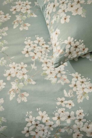Ariadne At Home Dekbedovertrek Bloomimg Flowers Blue Green 31885