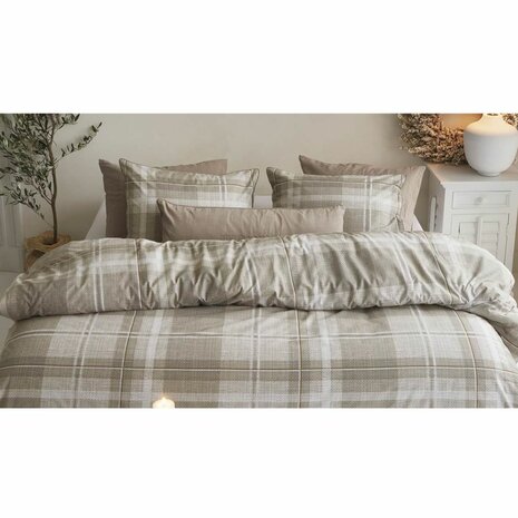 Rivièra Maison Dekbedovertrek Tartan Check Sand 32345