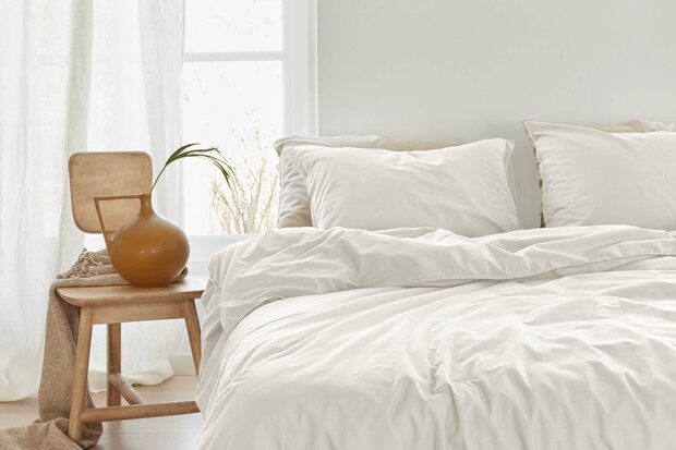Linolux Dekbedovertrek Washed Cotton White 32385