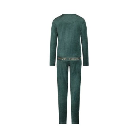 Charlie Choe Dames Velours Huispak Teal Green O57147-38 | 32299