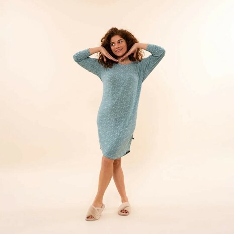 Charlie Choe Dames Nachthemd Faded Blue O57145-38 | 32301