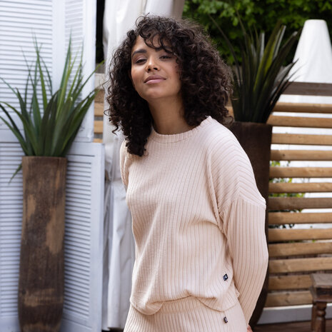Like It! Dames Lounge Shirt Stone 6189470-582 | 32243