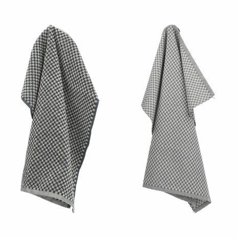 Bunzlau Castle Theedoek Small Check Anthracite 6419 | 32438