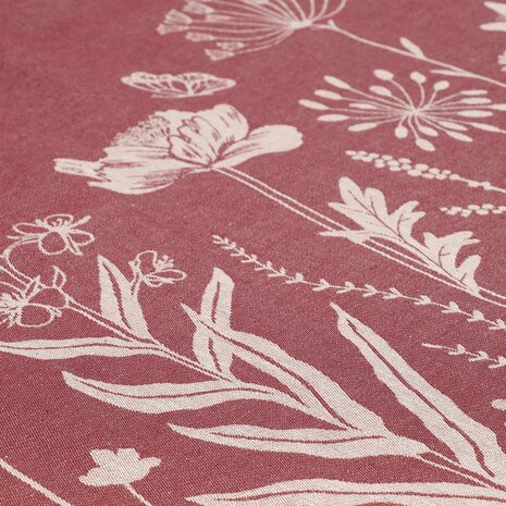 Bunzlau Castle Theedoek Wild Flowers Burgundy 6423 | 32440