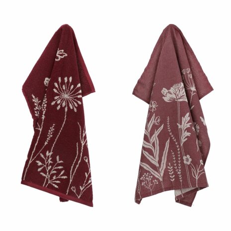 Bunzlau Castle Keukendoek Wild Flowers Burgundy 6422 | 32440