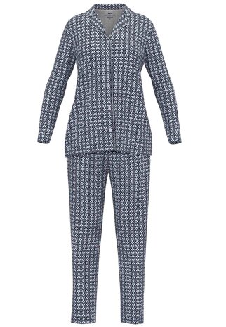 Götzburg Dames Doorknoop Pyjama Blauw 250259-4009-625 | 32427