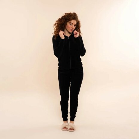 Charlie Choe Dames Velours Huispak Black O57185-38 | 32311