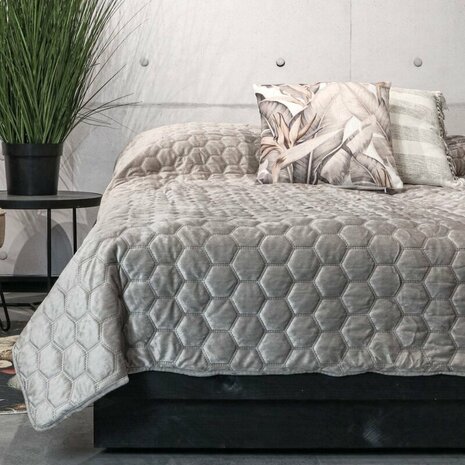Unique Living Sprei Peggy Light Grey | 30936-32487