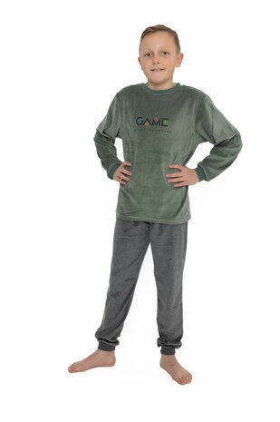 Outfitter Jongens Pyjama Velours Groen 351903 | 32394
