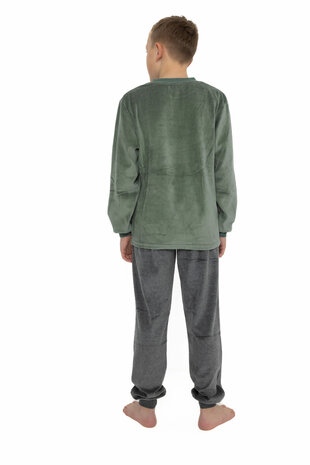 Outfitter Jongens Pyjama Velours Groen 351903 | 32394