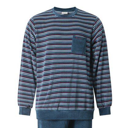 Gentlemen Heren Velours Pyjama Blauw 11-4300 | 32416