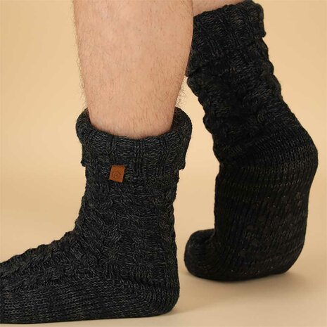 Apollo Heren Huissokken Donkerblauw  Gemeleerd 121748007 | 32481