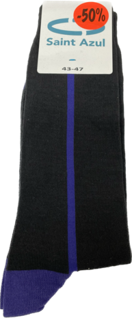 Saint Azul Heren Sokken Grey/Purple Stripe | 28856-28857