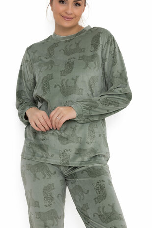Cocodream Dames Fleece Pyjama Groen 691973 | 32138