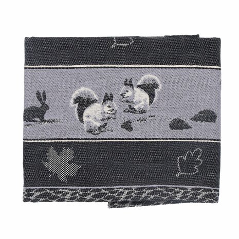 Bunzlau Castle Theedoek Forest Animals Black 6427 | 32564