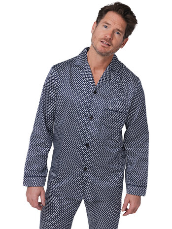 Robson Heren Doorknoop Pyjama Dark Blue 122252-801-1 | 32267