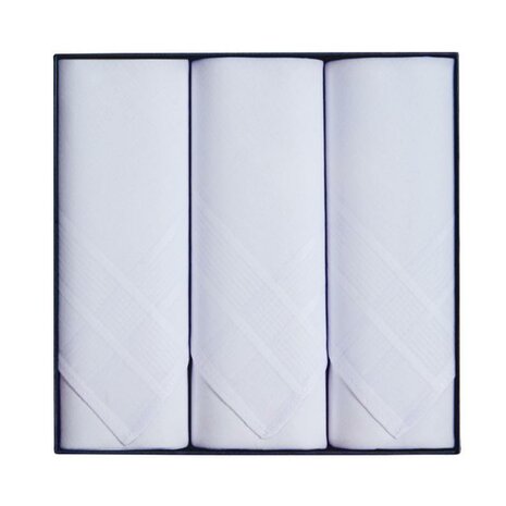 Heren Zakdoeken Jan 3-Pack Wit 13929