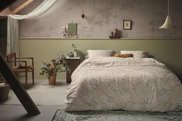 Ariadne At Home Dekbedovertrek Bloomimg Flowers Sand 31886