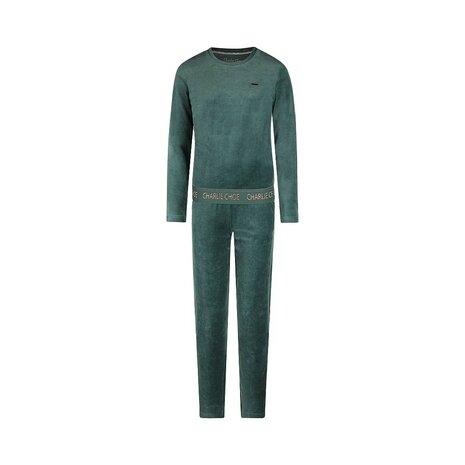 Charlie Choe Dames Velours Huispak Teal Green O57147-38 | 32299