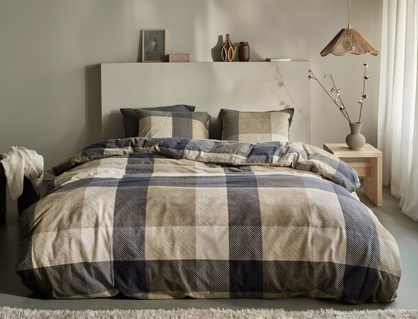 Beddinghouse Flanel Dekbedovertrek Dario Taupe 32378