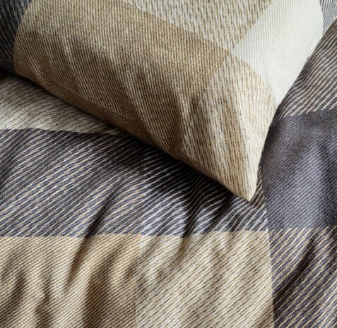 Beddinghouse Flanel Dekbedovertrek Dario Taupe 32378