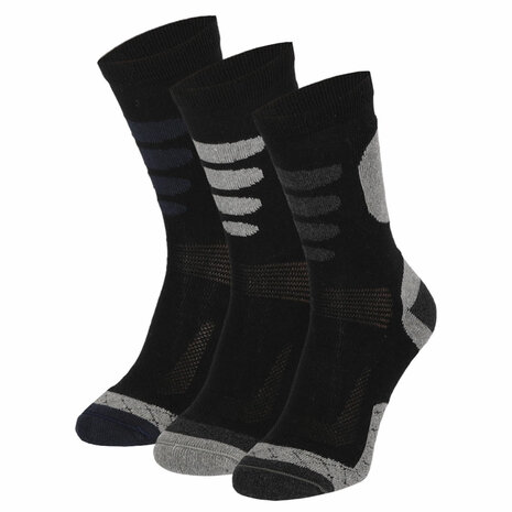 Apollo Heren Wandel Sokken 3-Pack Zwart 122434000 | 32705