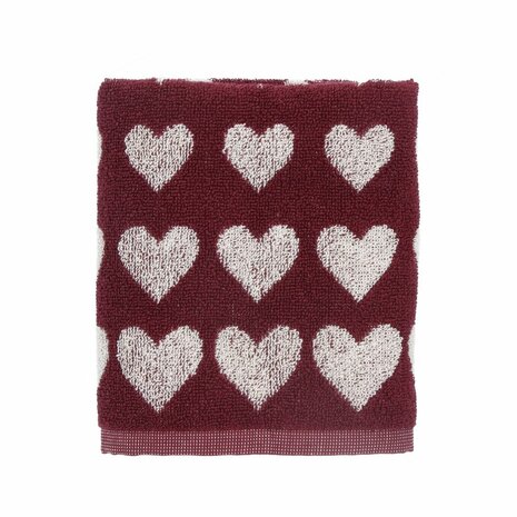 Bunzlau Castle Keukendoek Hearts Burgundy 6412 | 32441