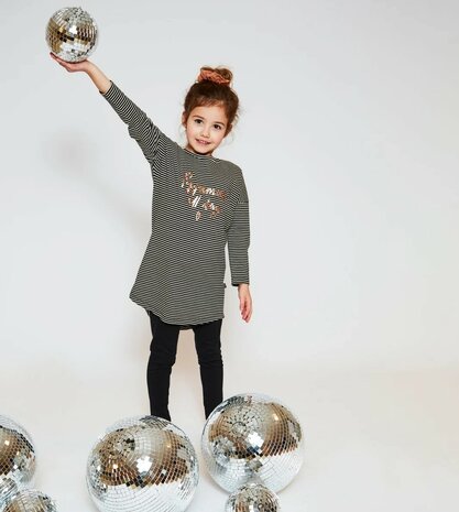 Charlie Choe Meisjes Big Shirt Set Black Q53007-41 | 30606