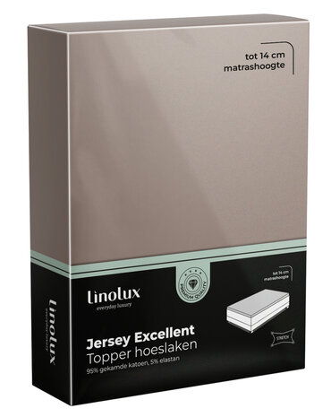 Linolux Jersey Excellent Topper Hoeslaken Taupe BLLNX33THL | 28922