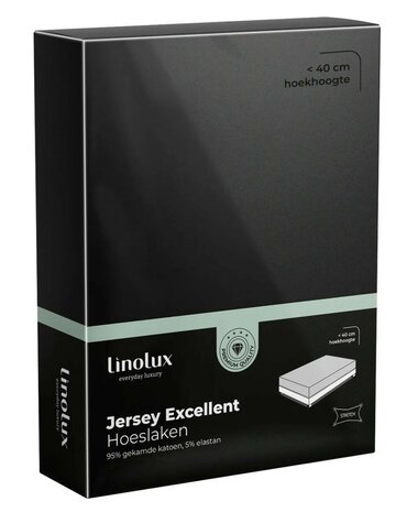 Linolux Jersey Excellent Hoeslaken Black BLLNX33 | 28921