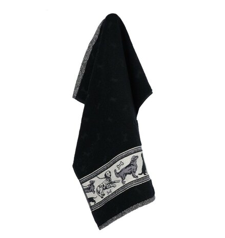 Bunzlau Castle Keukendoek Dogs Black  6096 | 26978