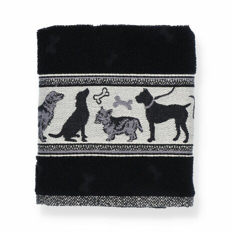 Bunzlau Castle Keukendoek Dogs Black  6096 | 26978
