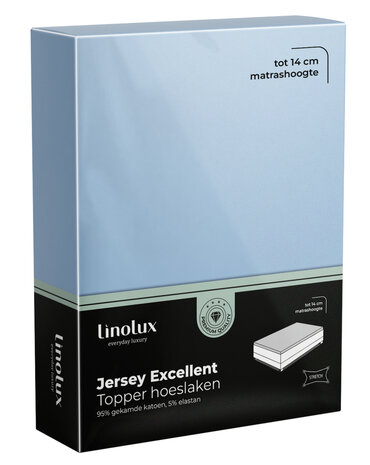 Linolux Jersey Excellent Topper Hoeslaken Light Blue BLLNX33THL | 26017