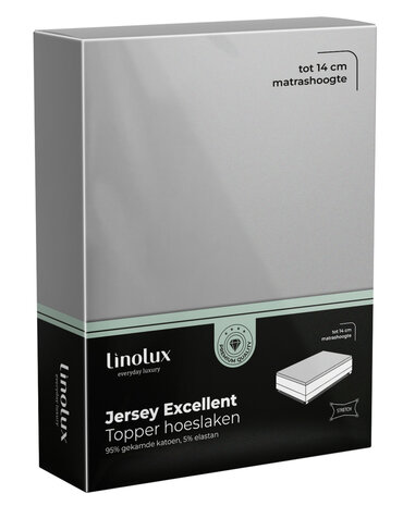 Linolux Jersey Excellent Topper Hoeslaken Light Grey BLLNX33THL | 25168