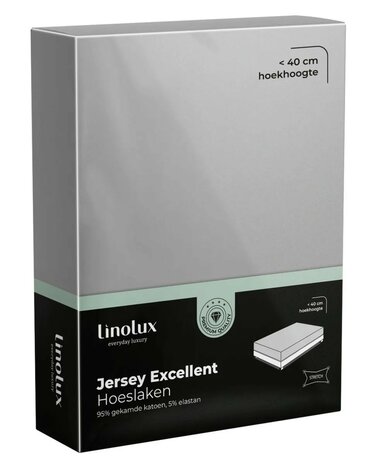 Linolux Jersey Excellent Hoeslaken Light Grey BLLIV33 | 25158