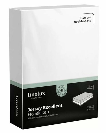 Linolux Jersey Excellent Hoeslaken Wit BLLNX33 | 25156