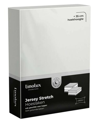 Linolux Jersey Stretch Hoeslaken Offwhite BLLNX15-120OFW | 9980