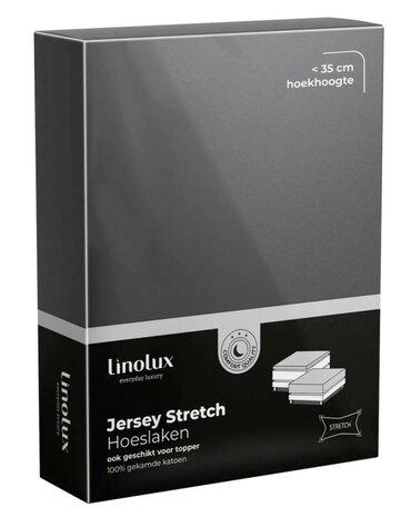Linolux Jersey Stretch Hoeslaken Dark Grey BLLNX15-970DGS | 9987