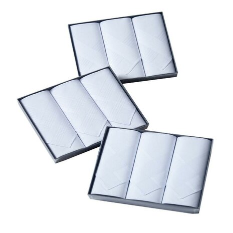 Heren Zakdoeken Jan 3-Pack Wit 13929