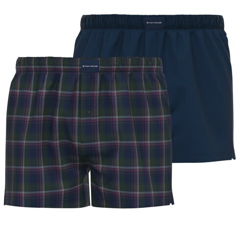 Tom Tailor Heren Woven Boxer 2-Pack Blauw Ruit 742597-634 | 32837
