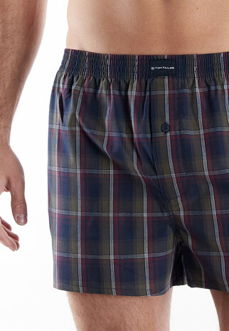Tom Tailor Heren Woven Boxer 2-Pack Blauw Ruit 742597-634 | 32837