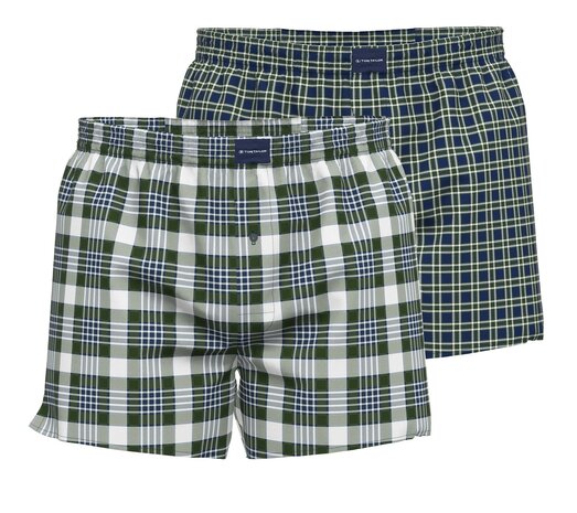 Tom Tailor Heren Woven Boxer 2-Pack Groen Ruit 75090-5100-334 | 32836