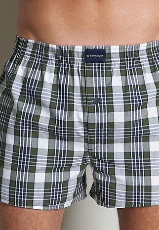 Tom Tailor Heren Woven Boxer 2-Pack Groen Ruit 75090-5100-334 | 32836