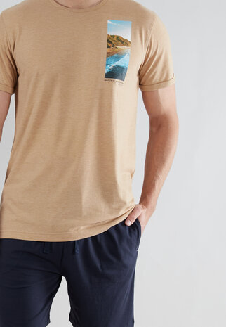 Tom Tailor Heren Shortama Zand 71436-4012-521 | 32787